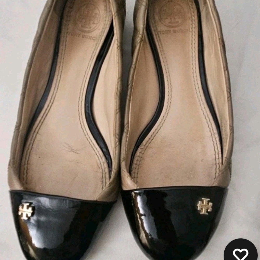 Tory Burch Claremont Tan Quilted/Patent Leather Flats Shoes Women's Size 6M - Picture 8 of 8